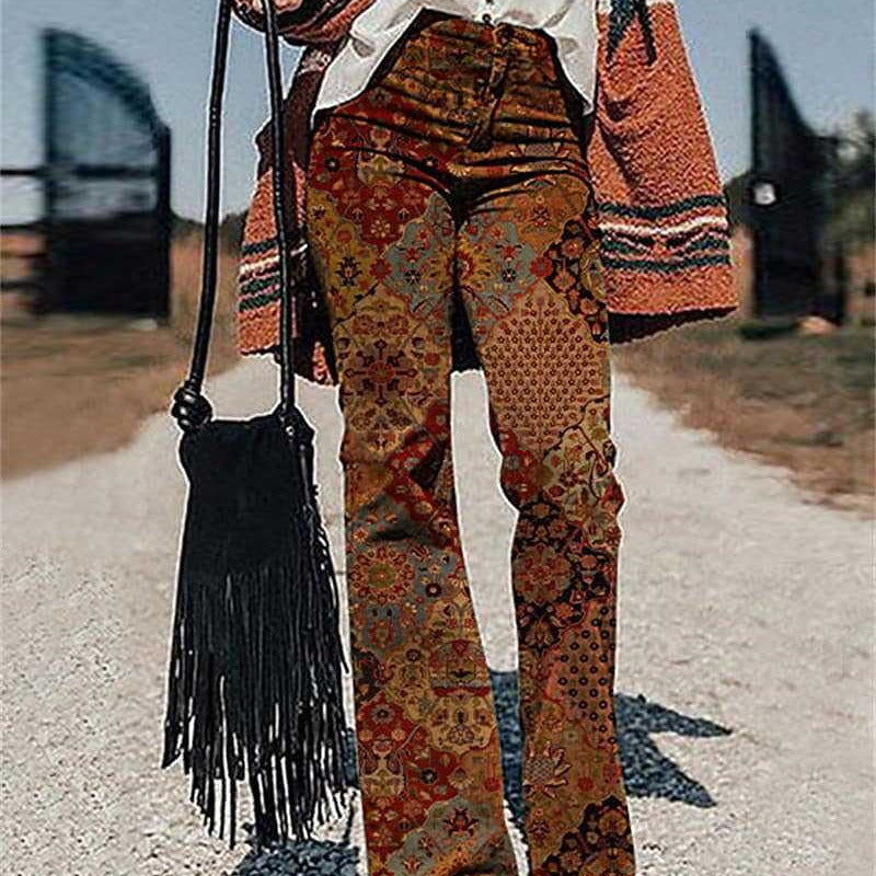 Women's Pants 3D Printed Wide-leg Pants Loose Casual