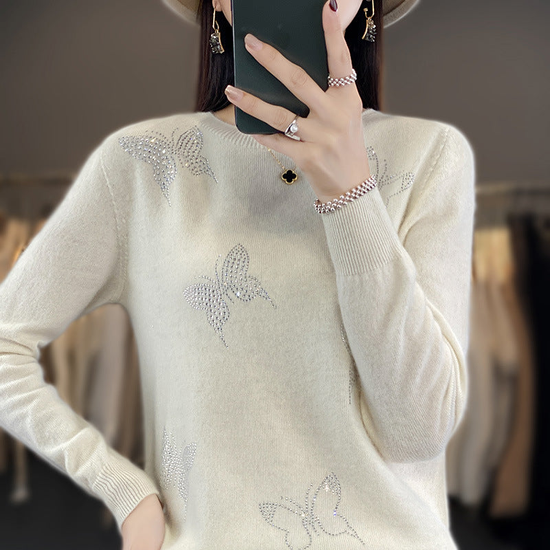 Round Neck Patterned Base Shirt For Women