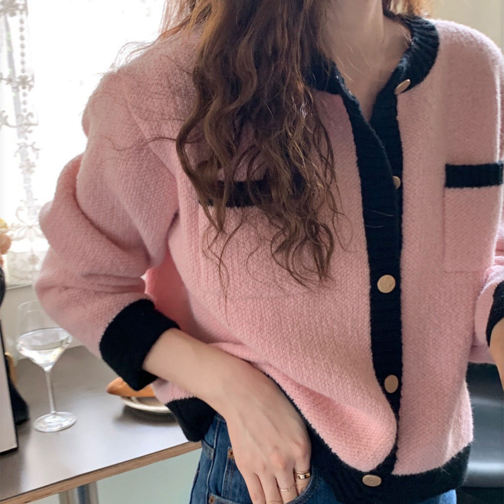 Women's Soft Waxy Sweater Foreign Style Short Coat