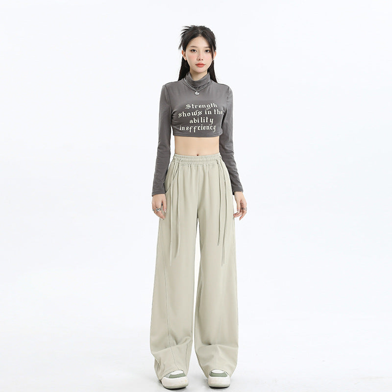Waist Leisure Cargo Straight Wide Leg Track Sweatpants Jazz Dancing Pants