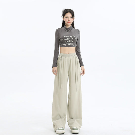 Waist Leisure Cargo Straight Wide Leg Track Sweatpants Jazz Dancing Pants