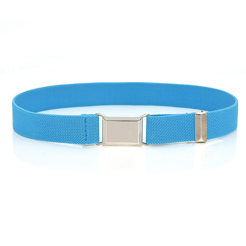 Boys And Girls Elastic Band Monochrome Pants Belt