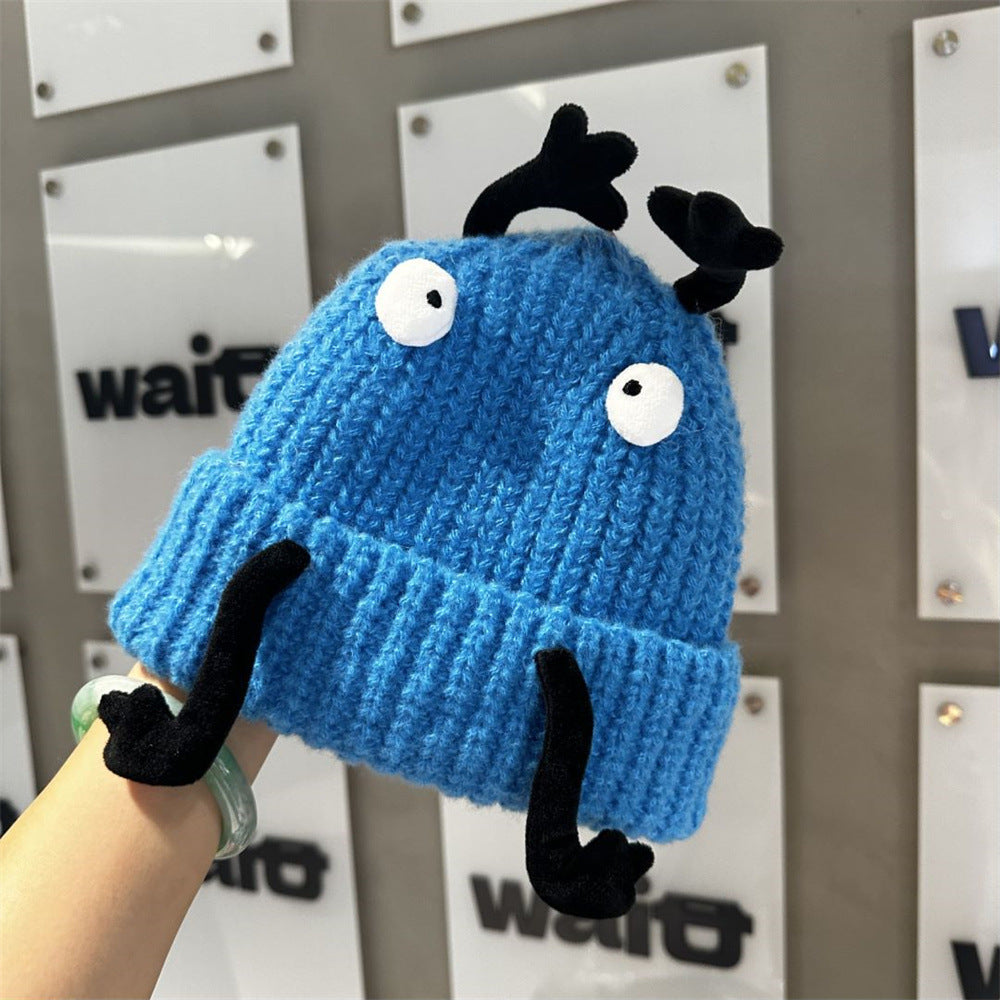 Children's Autumn And Winter Flanging Three-dimensional Warm Wool Hat