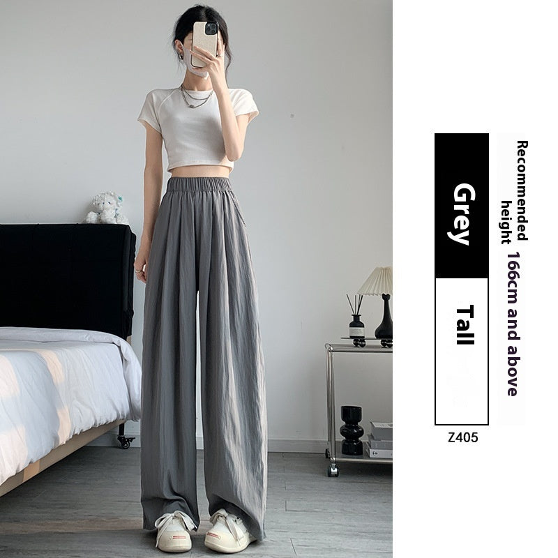 Loose Drape Casual Straight-leg Thin Ice Silk Wide-leg Pants