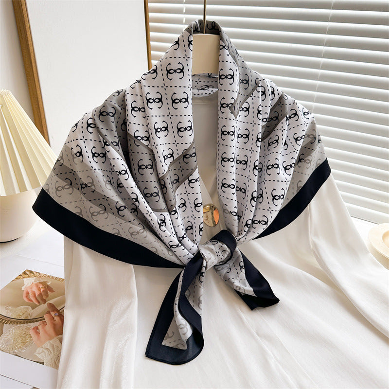 Womens Floral Color-Block Sun-Protective ShawlHijab