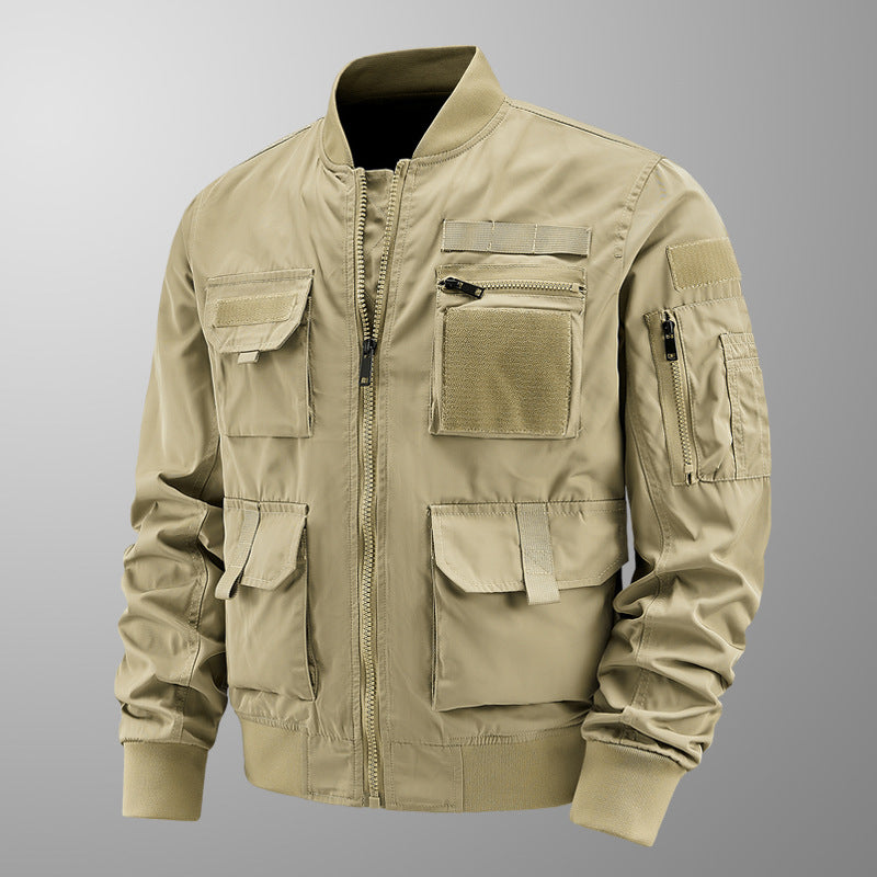Pilot Jacket Men's Multi-bag Coat Shell Jacket
