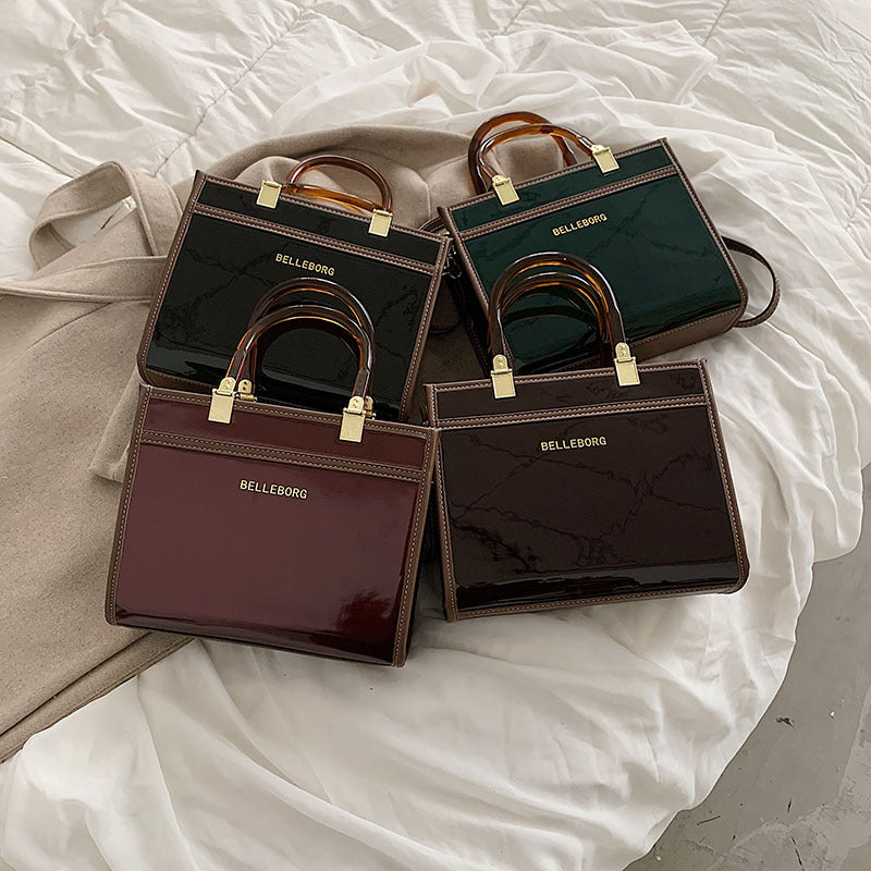 Square Handbag Fashion Gold Glitter Female Bag