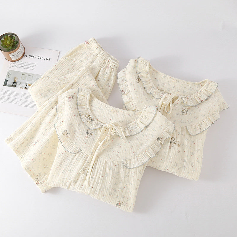 Womens Cotton Pants Set With Floral Print