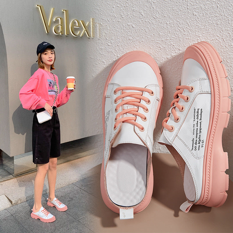 Thick-soled Baotou Slippers Half-drag Casual Outside Wear