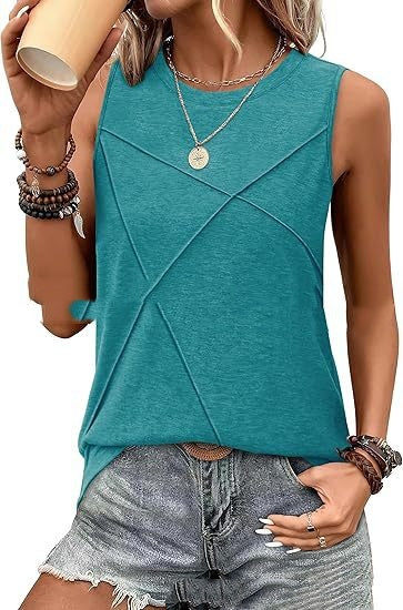 Womens Summer Tank Top Loose-Fit