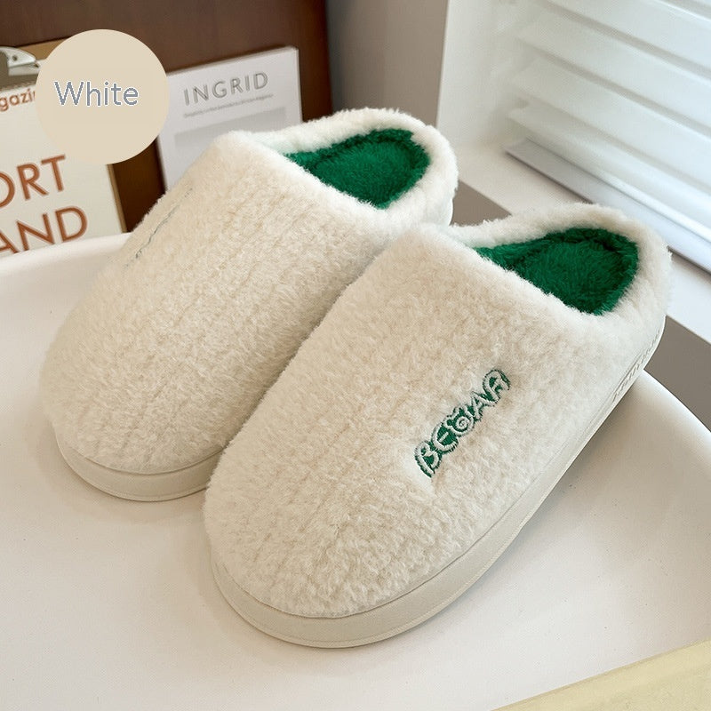 Thick Bottom Indoor Couple Warm Velvet Cotton Slippers