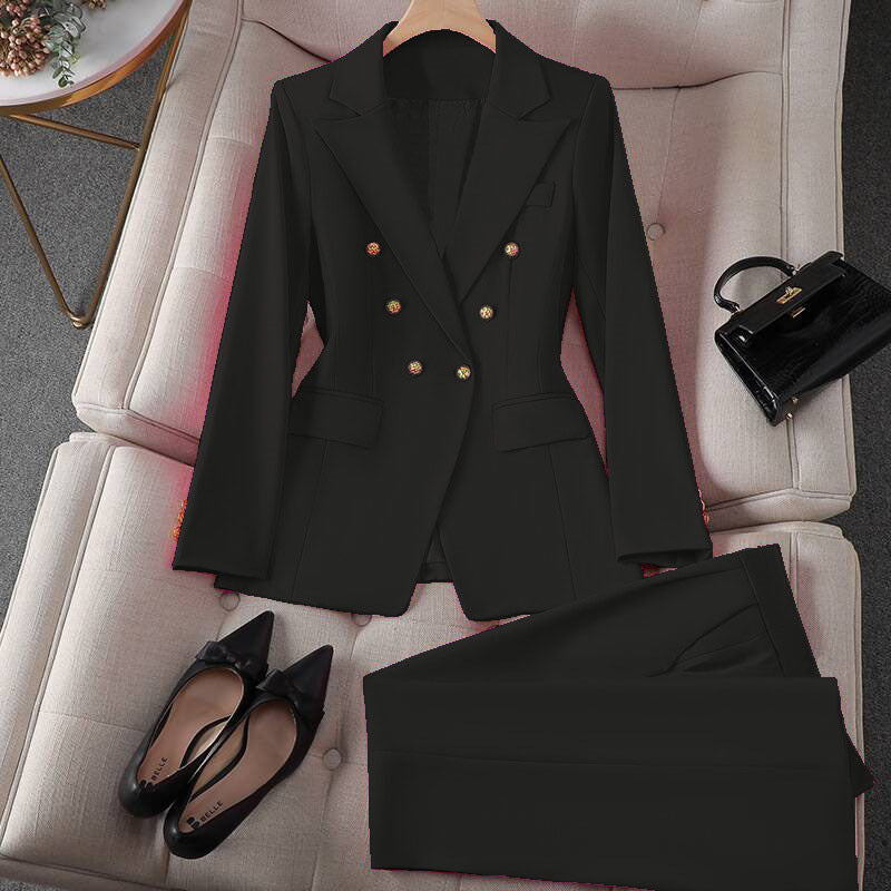 Korean Casual Design Blouse Trouser Suit