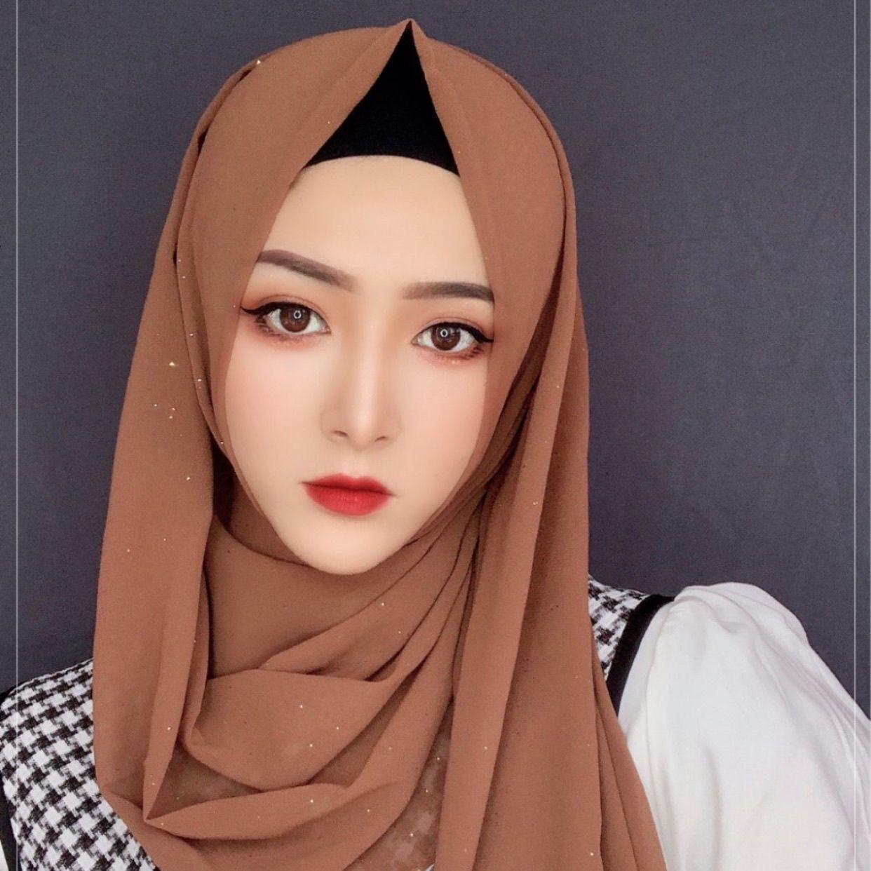 Fashion Simple Golden Chiffon Long Scarf