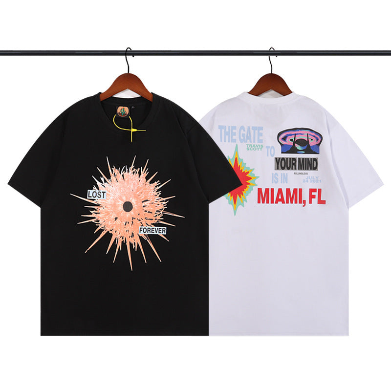 Summer New Short-sleeved Shirt Letter Cotton Short-sleeved