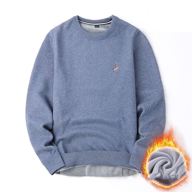 Sweater Mænd Efterår Og Vinter Plus Fløjl Fortykning Base