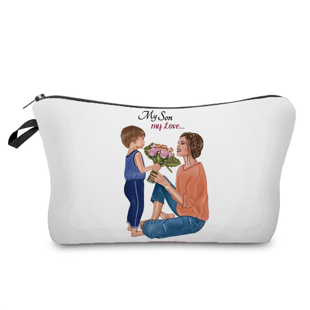 Mother And Daughter Printed Cosmetic Bag Storage And Portable