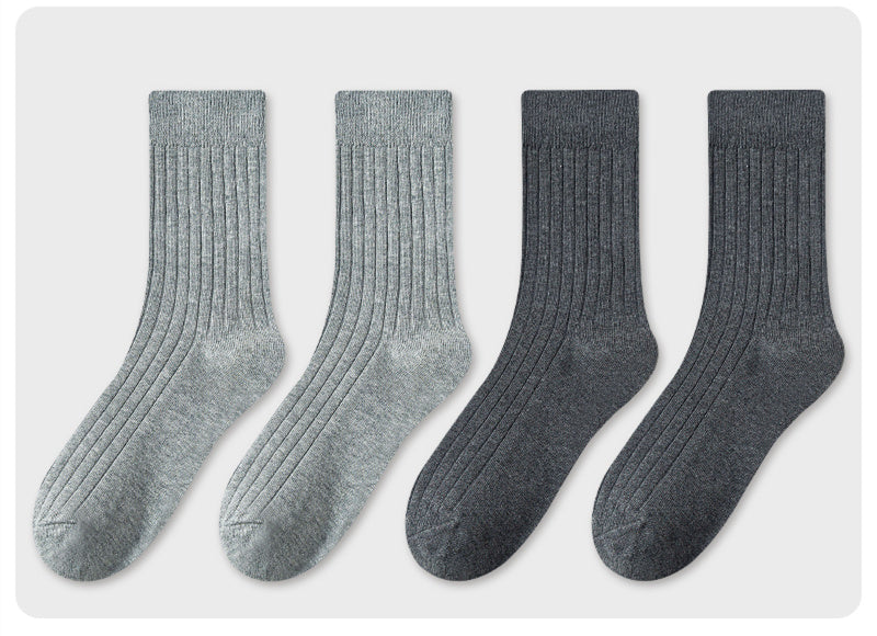 Men's Socks In Tube Pure Cotton Deodorant Solid Color