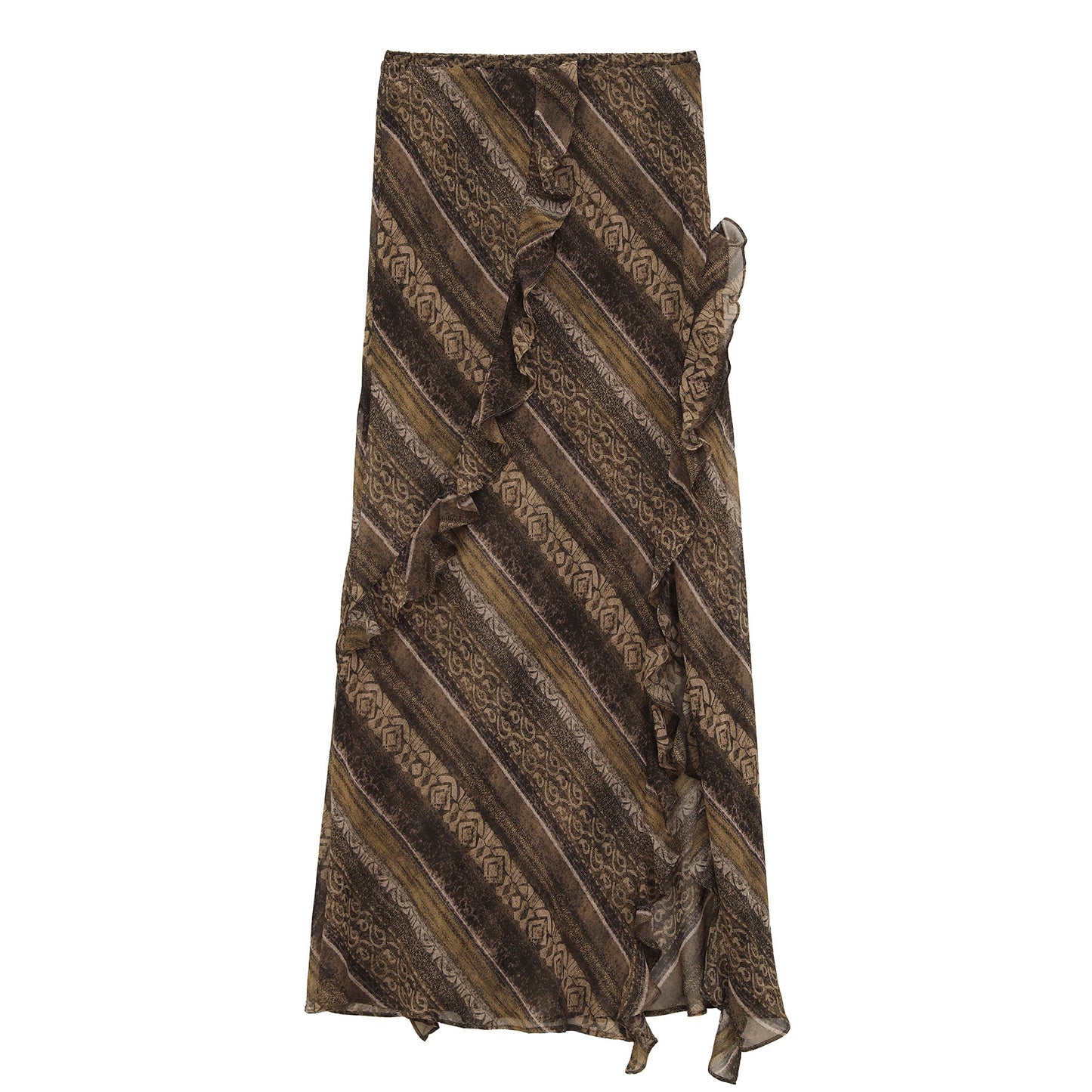 Twill Straight-leg Midi Skirt For Women
