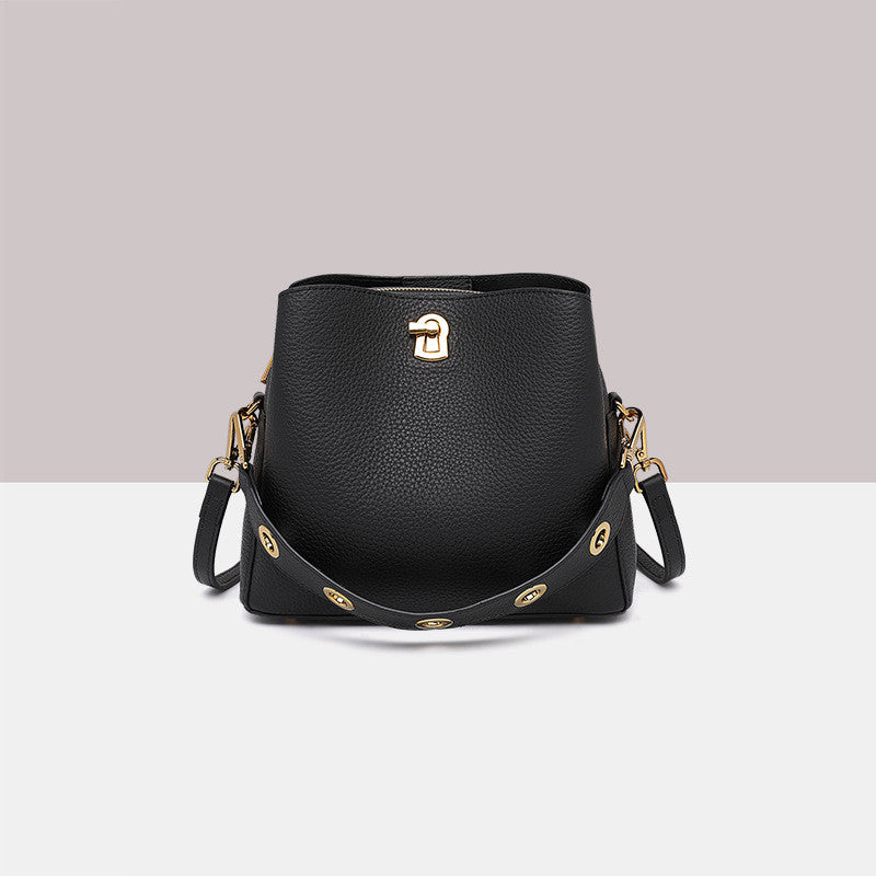 New Women's Fashion Top Layer Leather Hand-held Messenger Bag