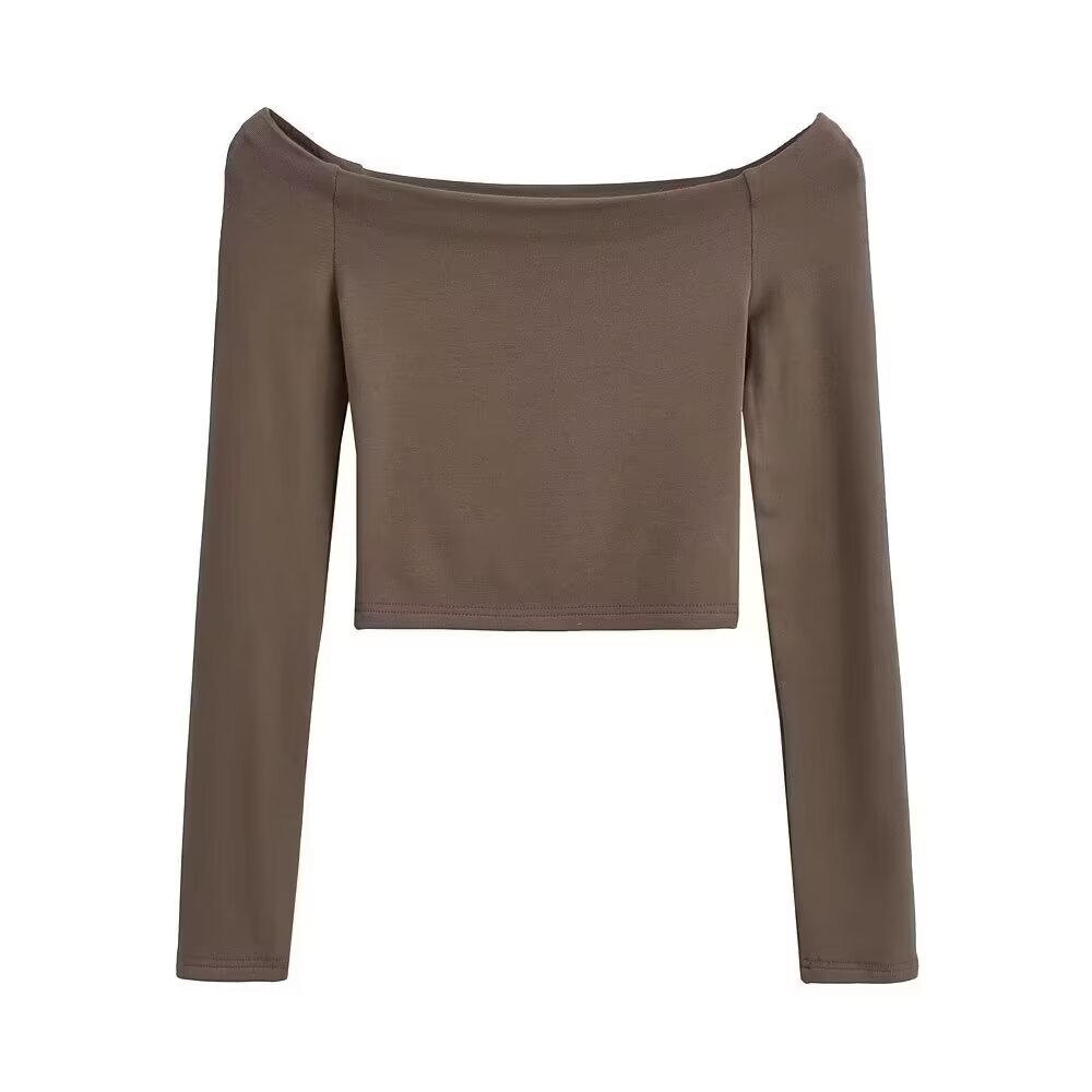 Womens Stylish Sexy Form-fitting Long-sleeve T-shirt
