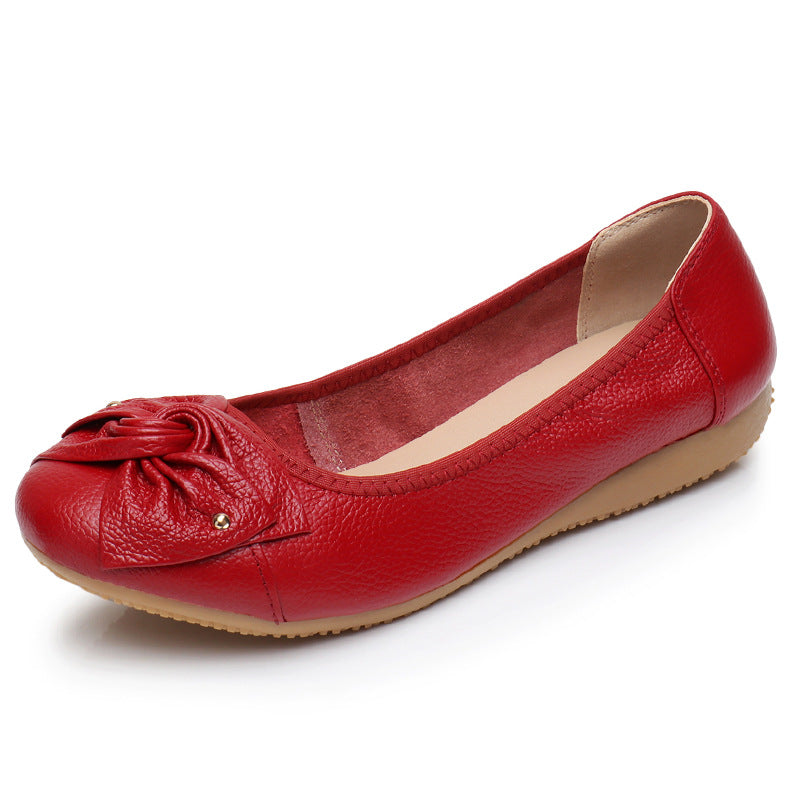Leather Low-cut Beef Tendon Comfortable Shoes Soft Soled Flats Leisure