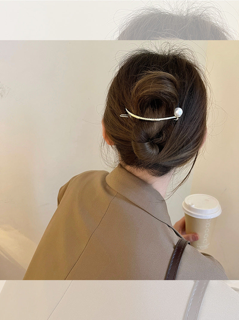 Fashion Simple Pearl Hairpin Female