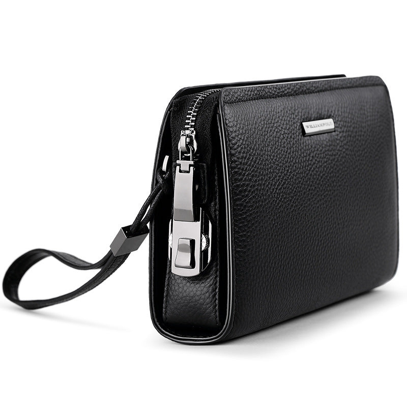 Men's Genuine Leather Combination Lock Clutch