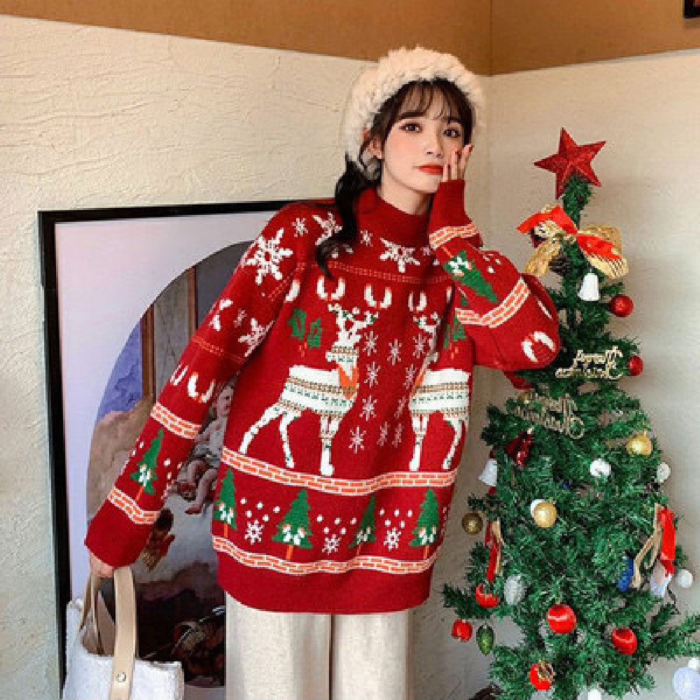 Fashion Jul Tøj Elg Sweater til Kvinder