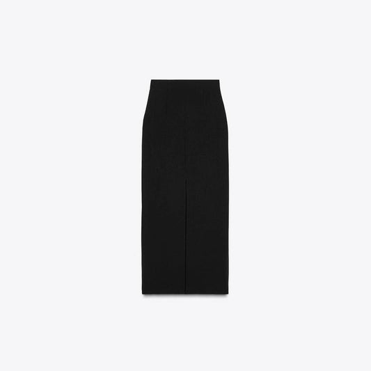 European And American Women's Fashion Elastic Midi Skirt