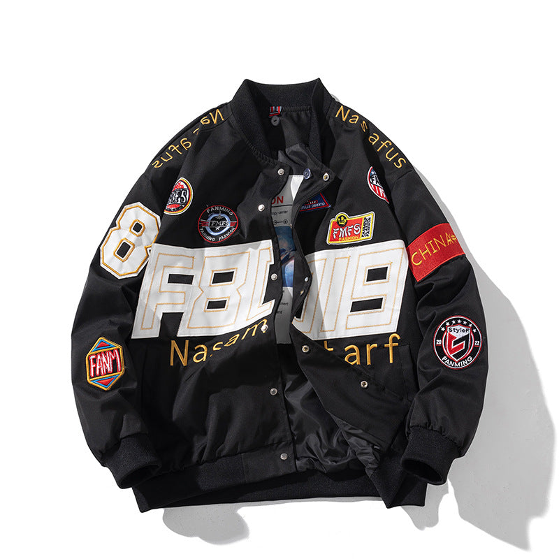 Autumn Winter Couple American Motorcycle Baseball Uniform