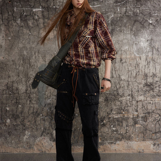 American Retro Plaid Shirt Men's Spring And Autumn Trends