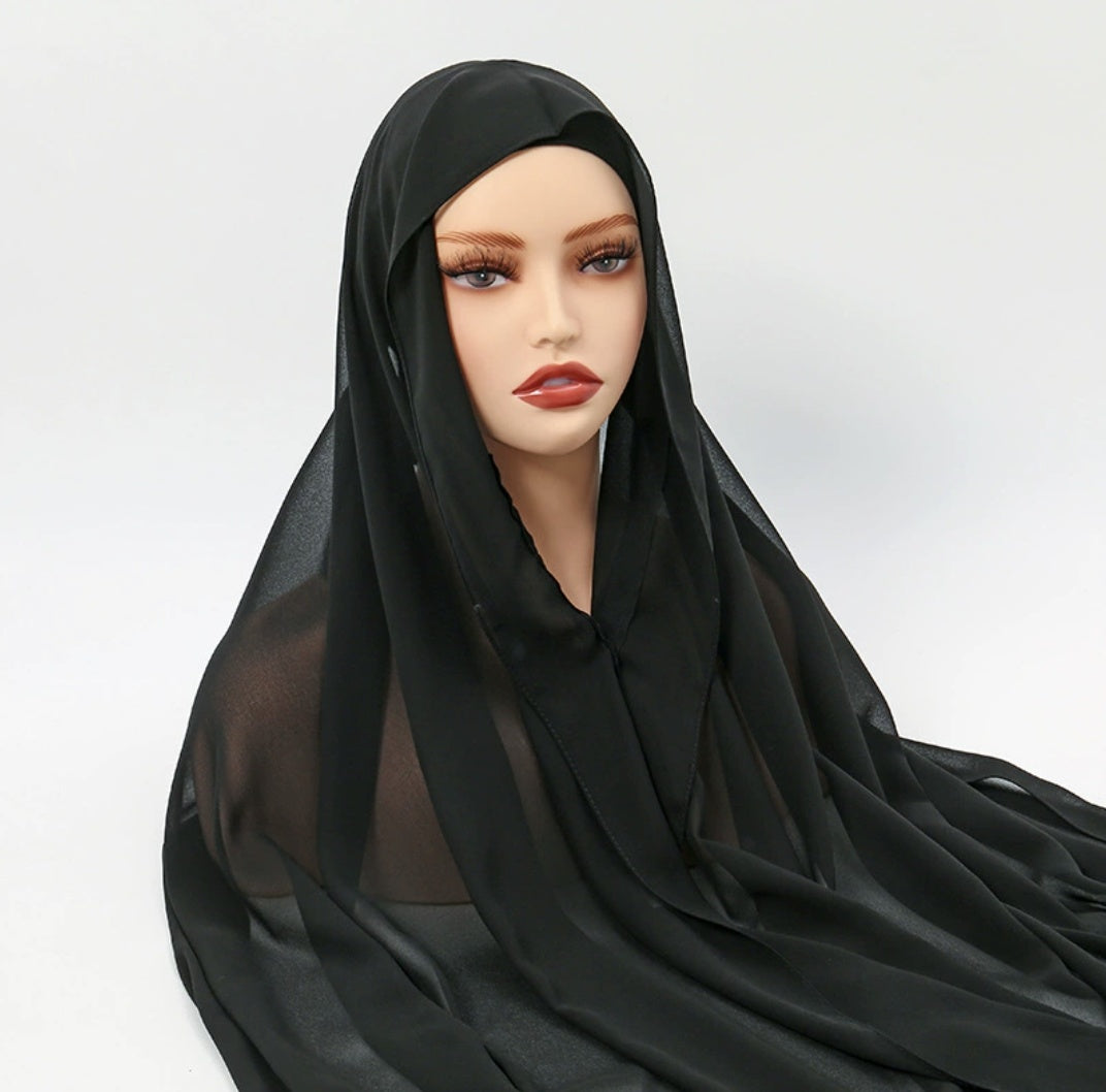 Lazy Chiffon Convenient Headscarf Magnetic Buckle Fixed