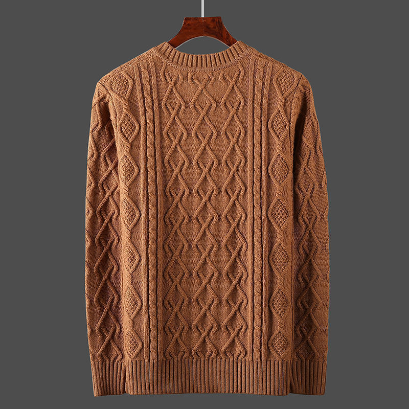 Warm Thick Line Bottoming Pullover Long Sleeved Sweetheart Neck Sweater