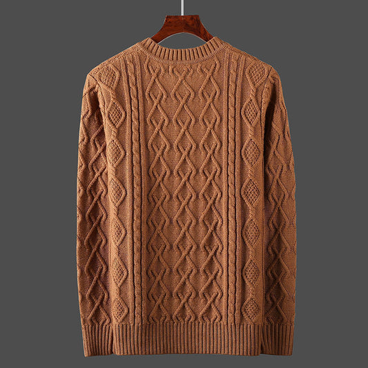 Warm Thick Line Bottoming Pullover Long Sleeved Sweetheart Neck Sweater