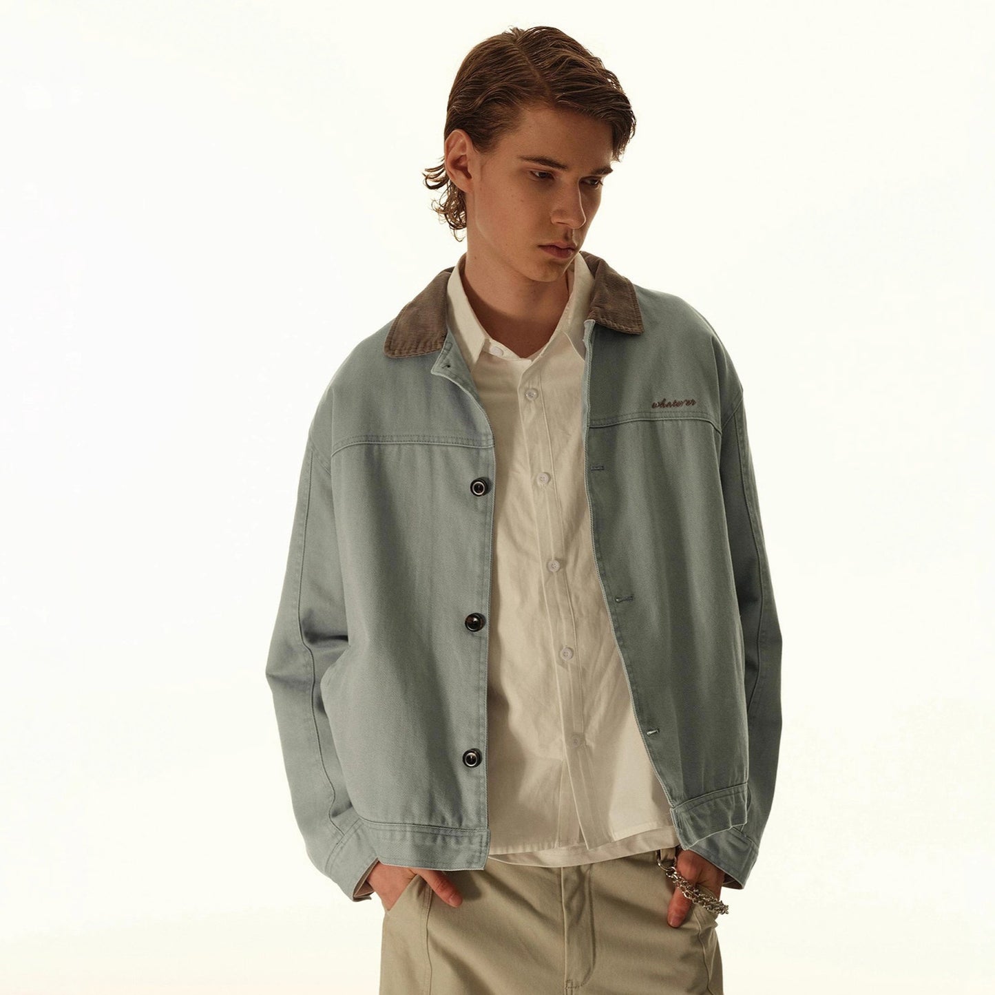 Mens Retro Workwear Jacket Short-Style Outerwear