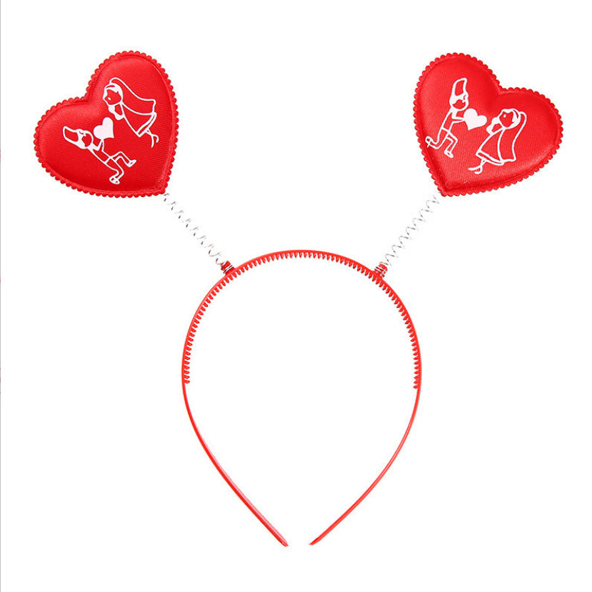 Red Heart Headband Accessories Three-dimensional