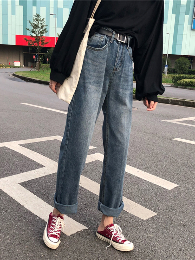 Ladies Small Retro High Waist Wide Leg Thin Daddy Pants