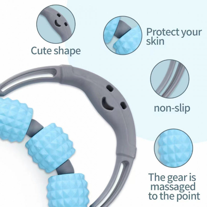 Handheld Massage Roller With Three Wheels For Yoga Meridian Clearing Acupoint Stimulation