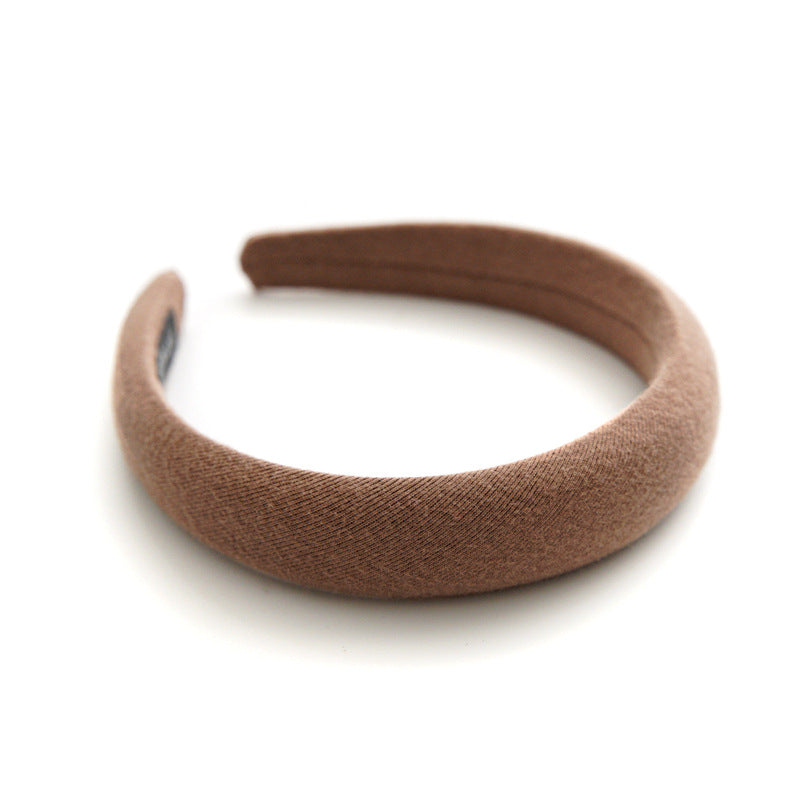 Milk Tea Color Headband Female Autumn And Winter Simplicity Wide Brim