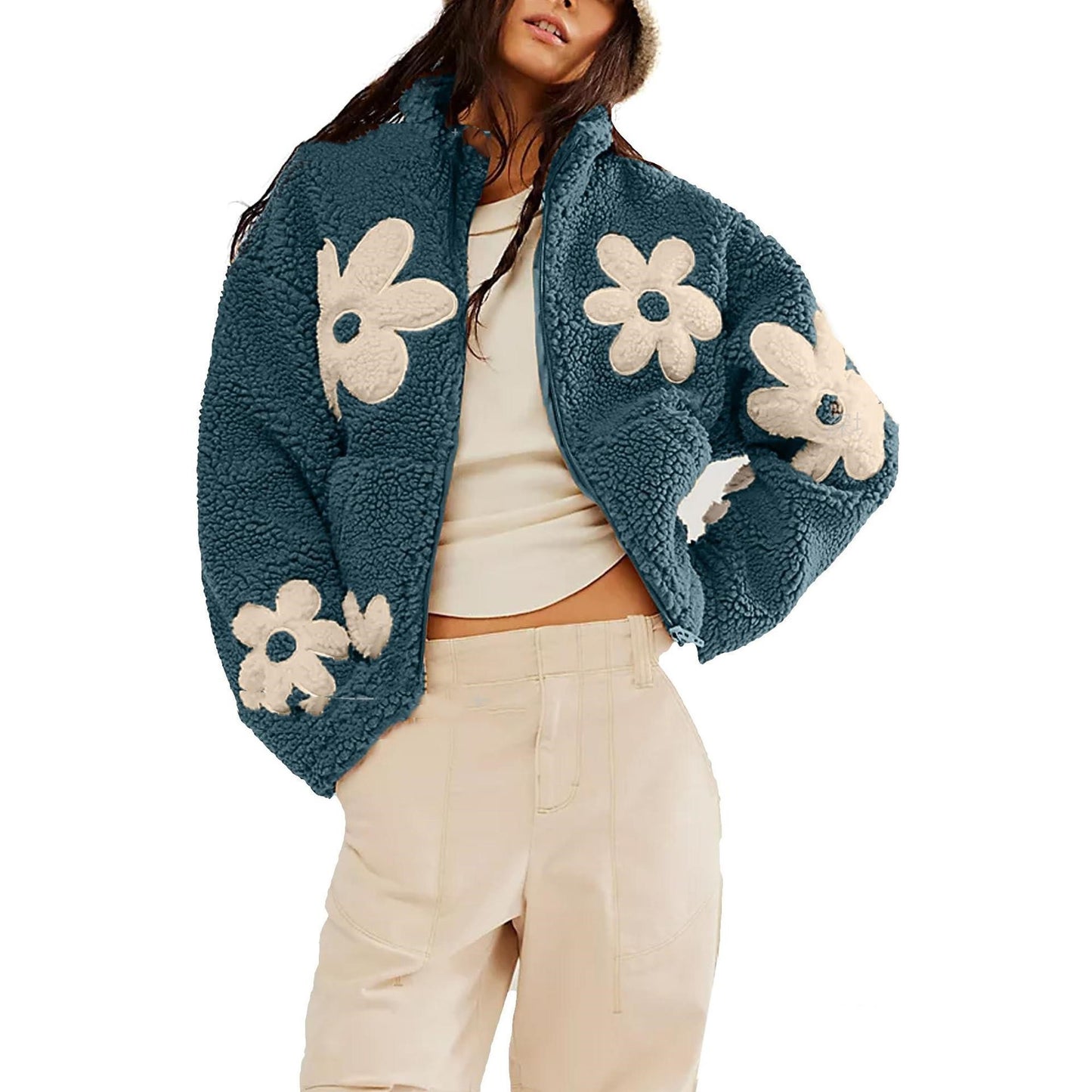 Loose And Idle Lamb Wool Casual Coat For Women