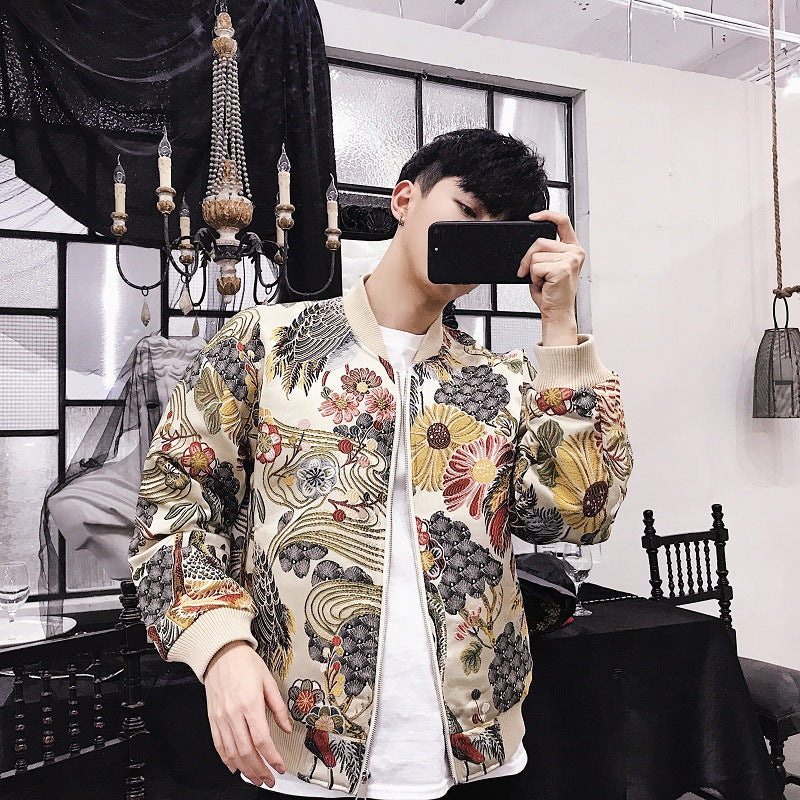 Men's Crane Embroidered Jacket Jacket