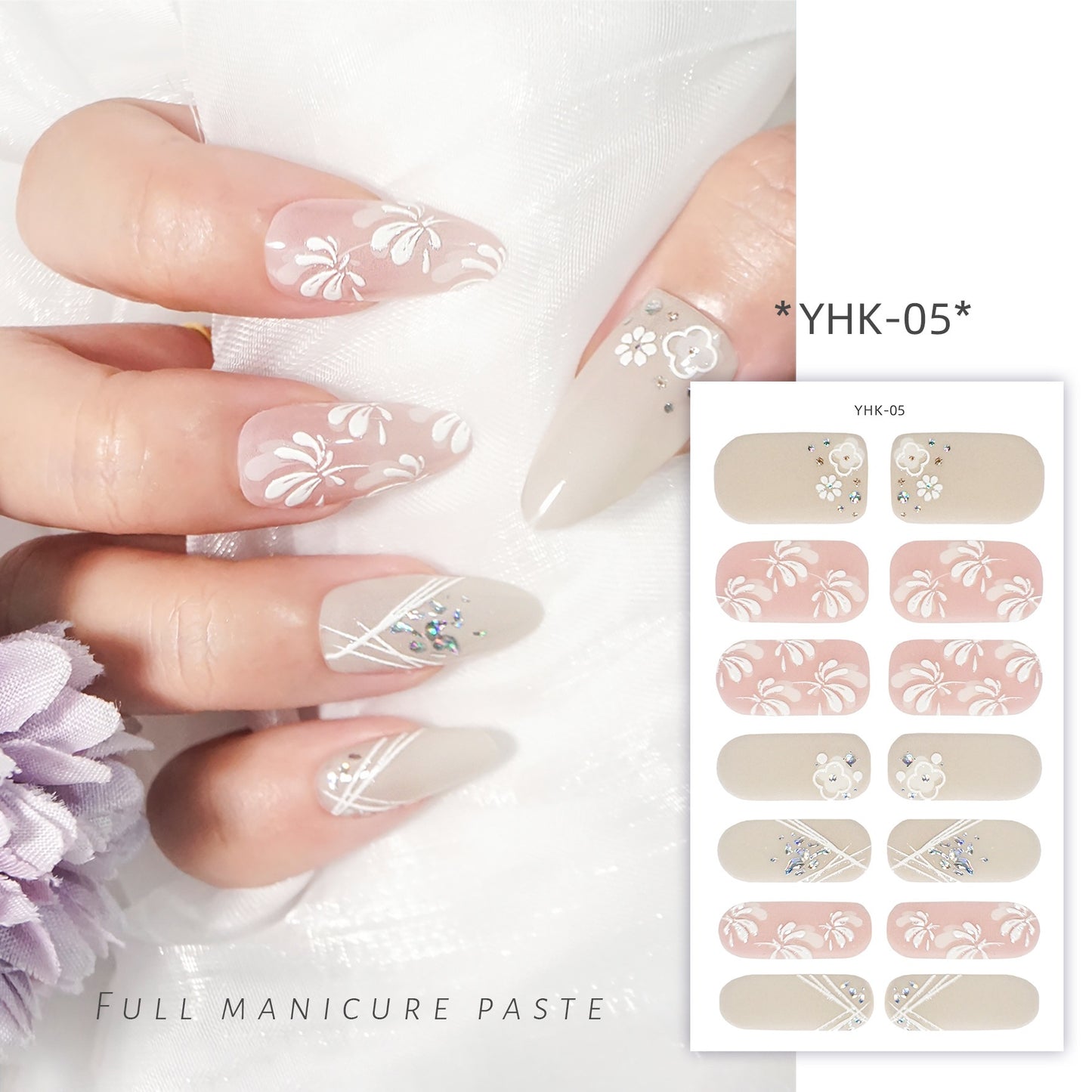 Spring Three-dimensional Relief Nail Stickers 3D Baking-free Waterproof Wholesale
