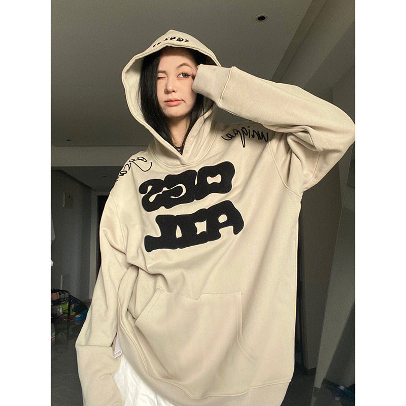 Fleece-lined Fashionable Elegant Letter Sweater Jacket