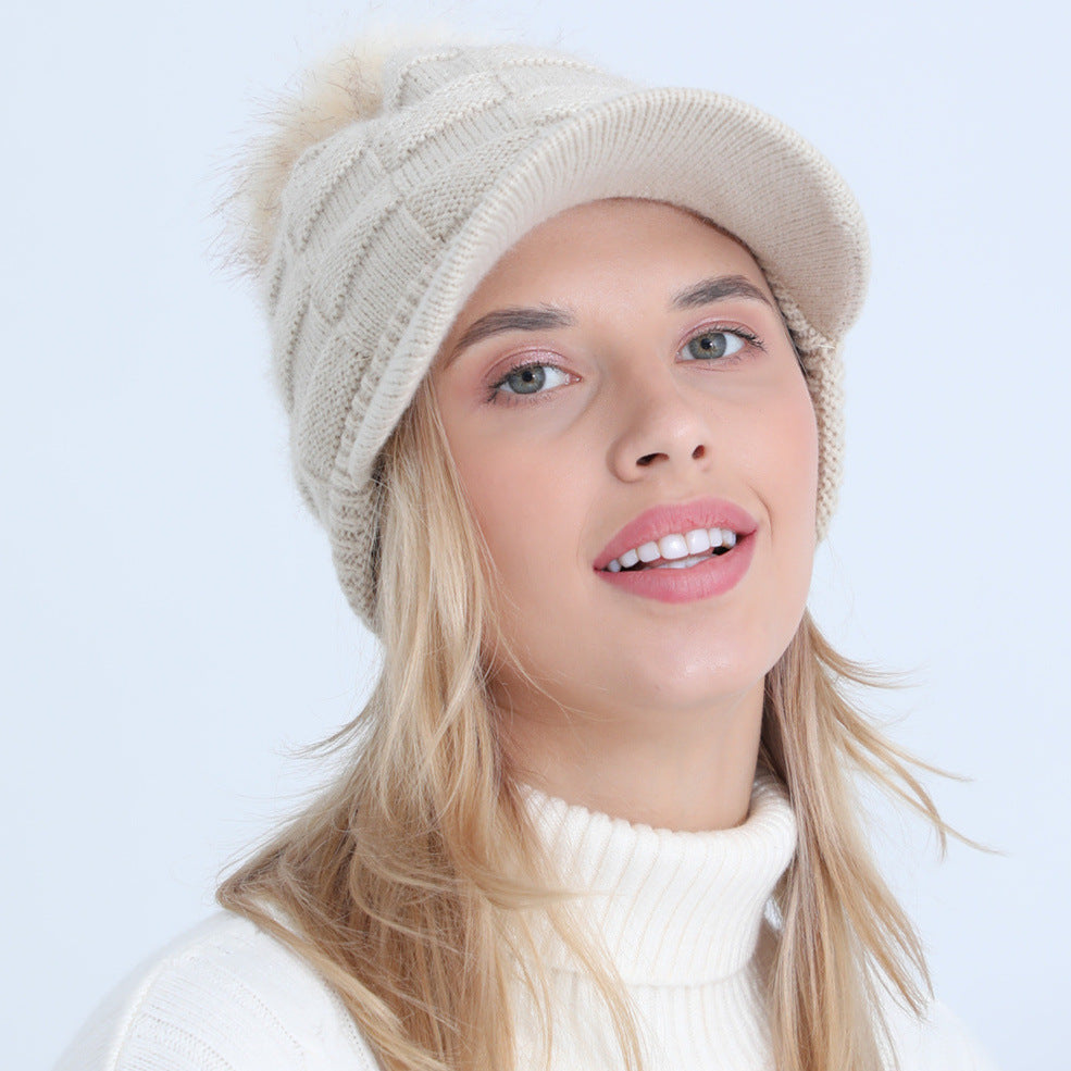 Thick Jacquard Square Knitting Wool Warm Hat