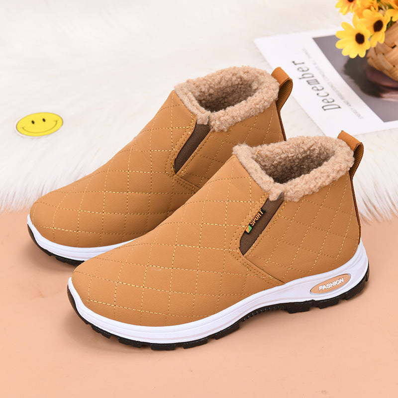 Women's Velvet Thermal Booties Flat Heel