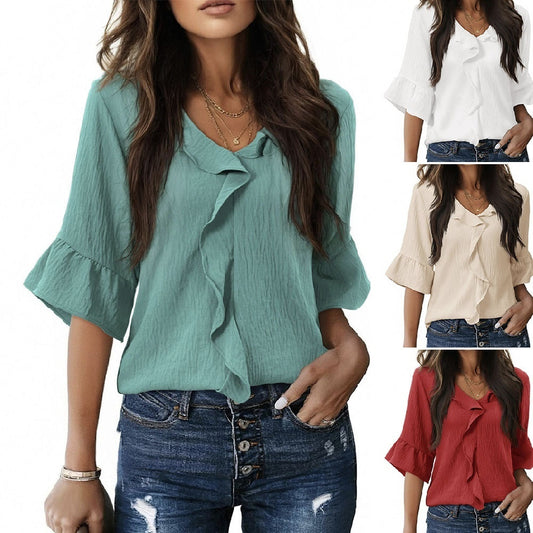 Stylish And Minimalist Womens Short Sleeve Top