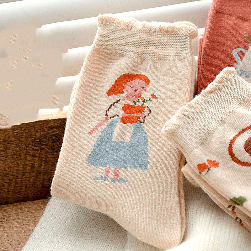Women's Fashion Bubble Mouth Minimalist Socks
