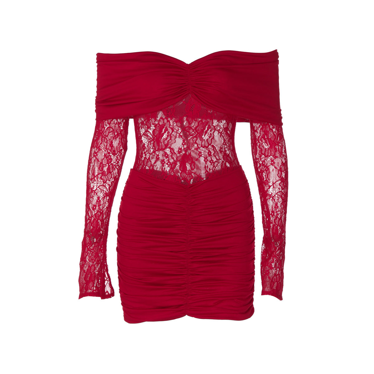 Sexy Strapless Sleeveless Patchwork Lace Dress For Women