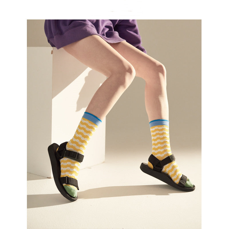 Thin Socks, Color Polka Dot Printing, Tube Socks