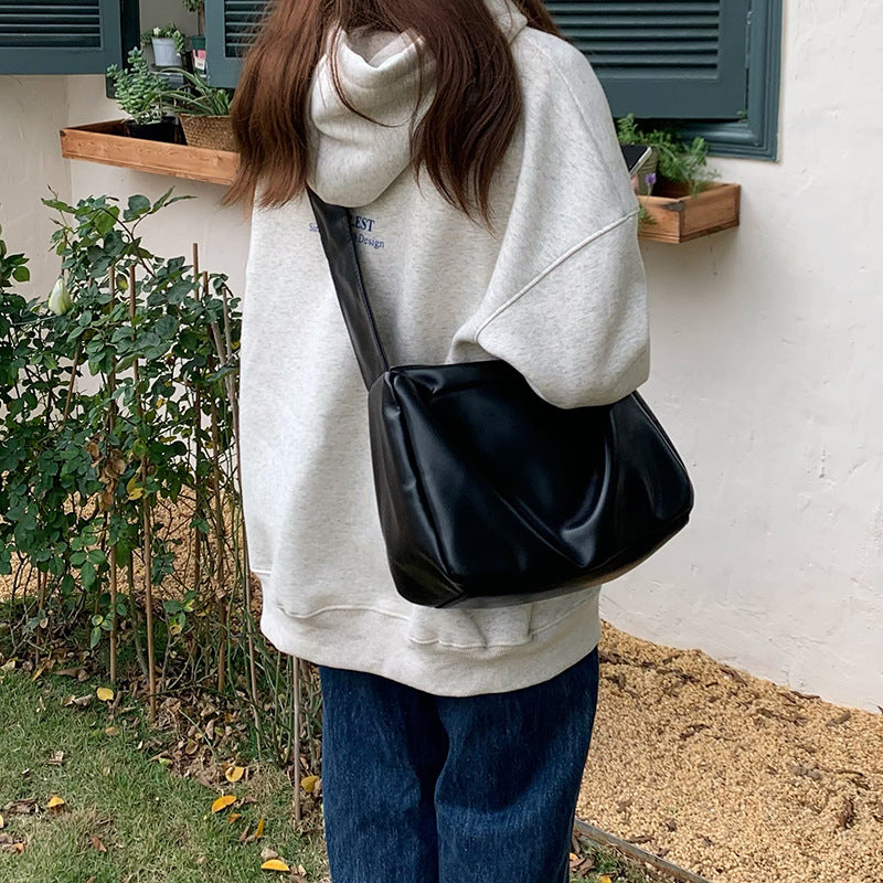 Large Capacity Soft Leather Tote Shoulder Messenger Bag